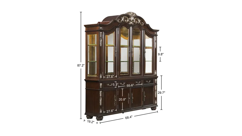 Maximus  2-pc. China Cabinet Dimensions