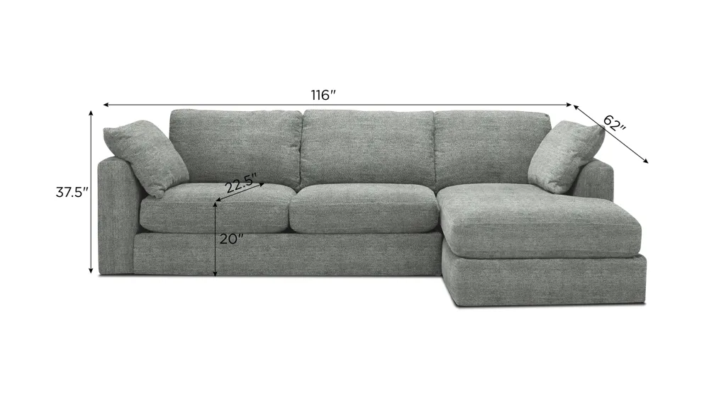 Nappily 2-pc. Sectional Dimensions
