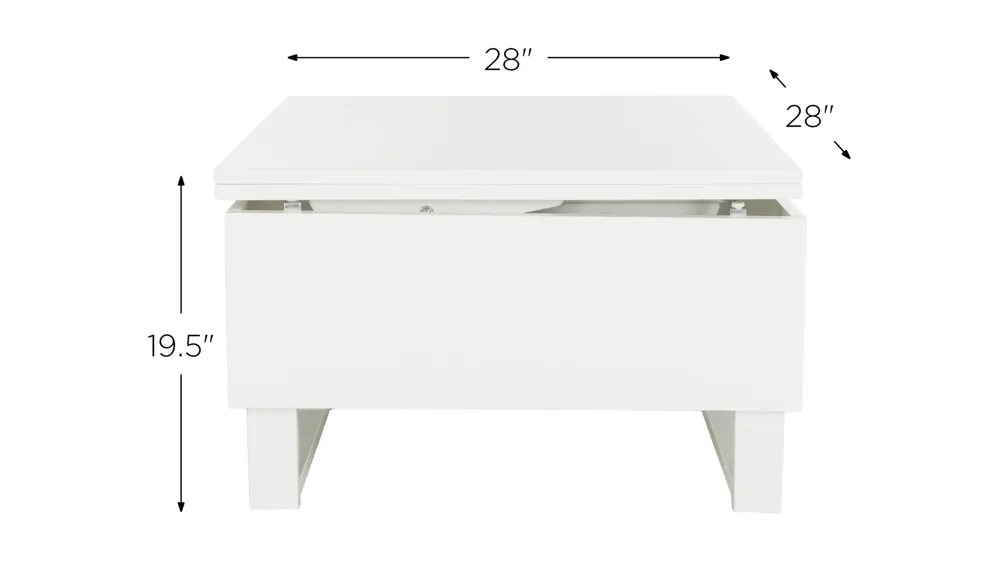 Dion Lift Top Coffee Table Dimensions