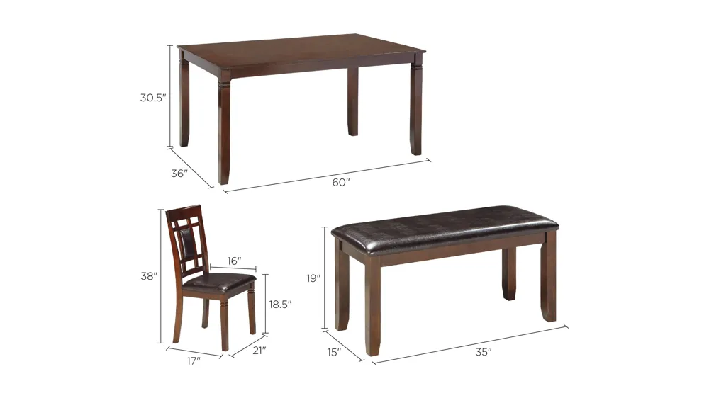 Brownell 6-pc. Dining Set Dimensions