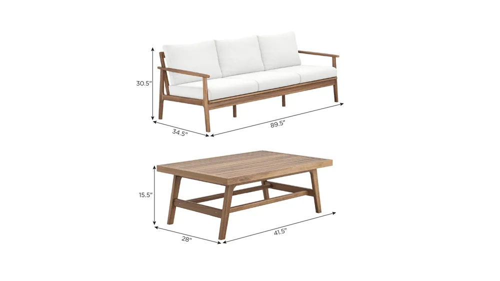 Ashton 2-pc. Outdoor Patio Set Dimensions