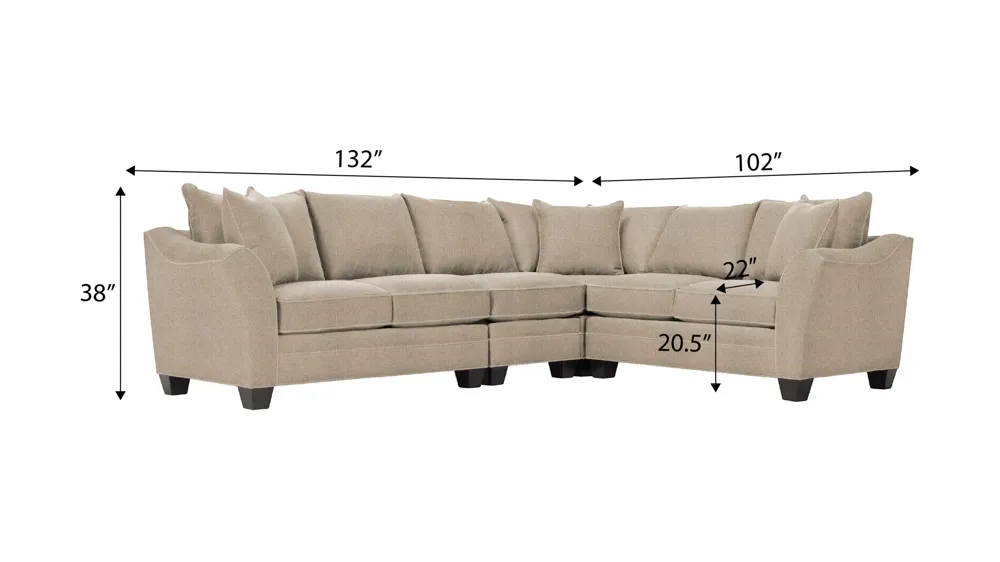 Foresthill 4-pc. Loveseat Sectional Sofa Dimensions