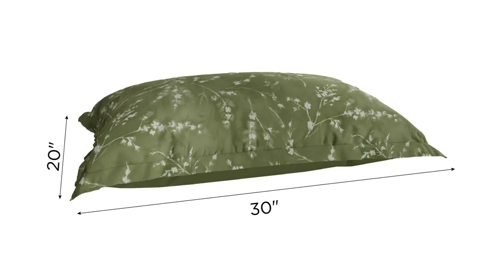 PureCare Floral Press Pillow Sham Set Dimensions