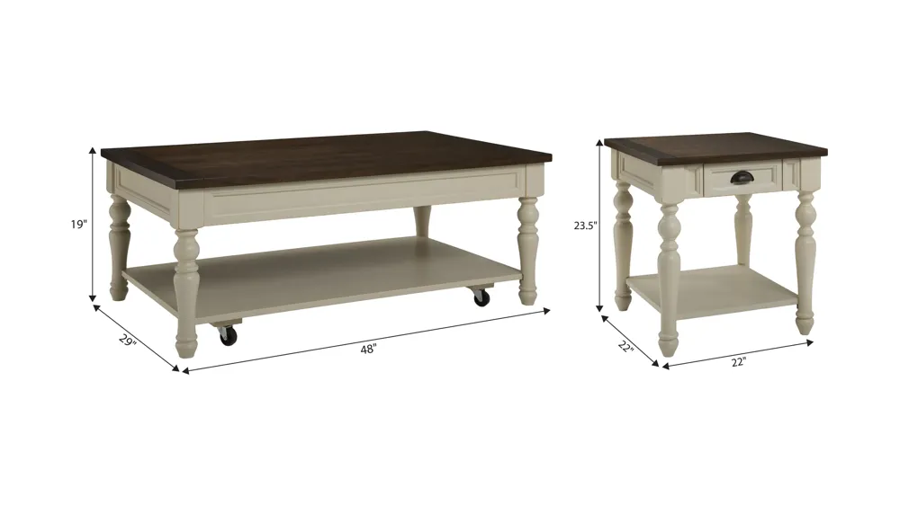 Deena 3-pc. Occastional Tables Dimensions