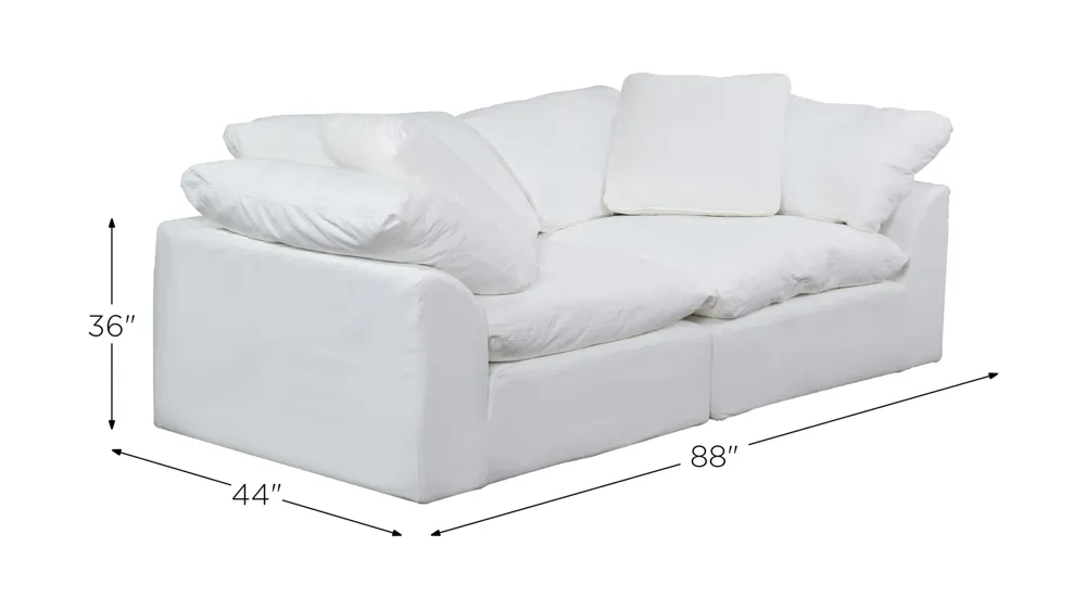 Puff Slipcover 2-pc.Sectional Dimensions