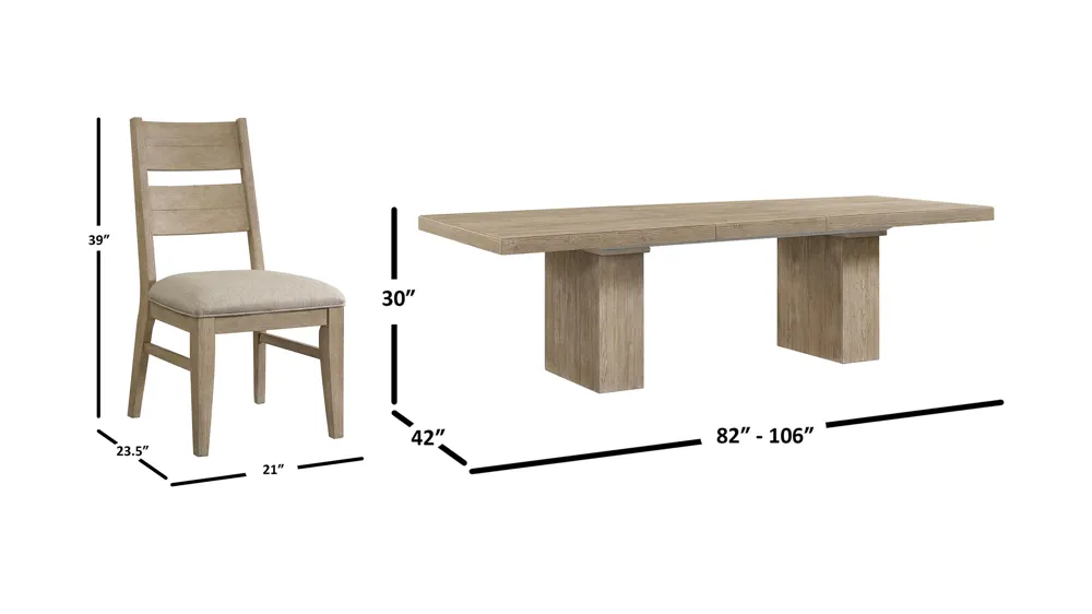 Nash 5-pc. Dining Set Dimensions