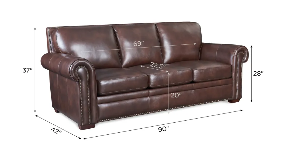 Rocco Leather Sofa Dimensions
