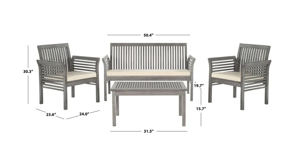 Vlad 4-pc. Patio Set Dimensions