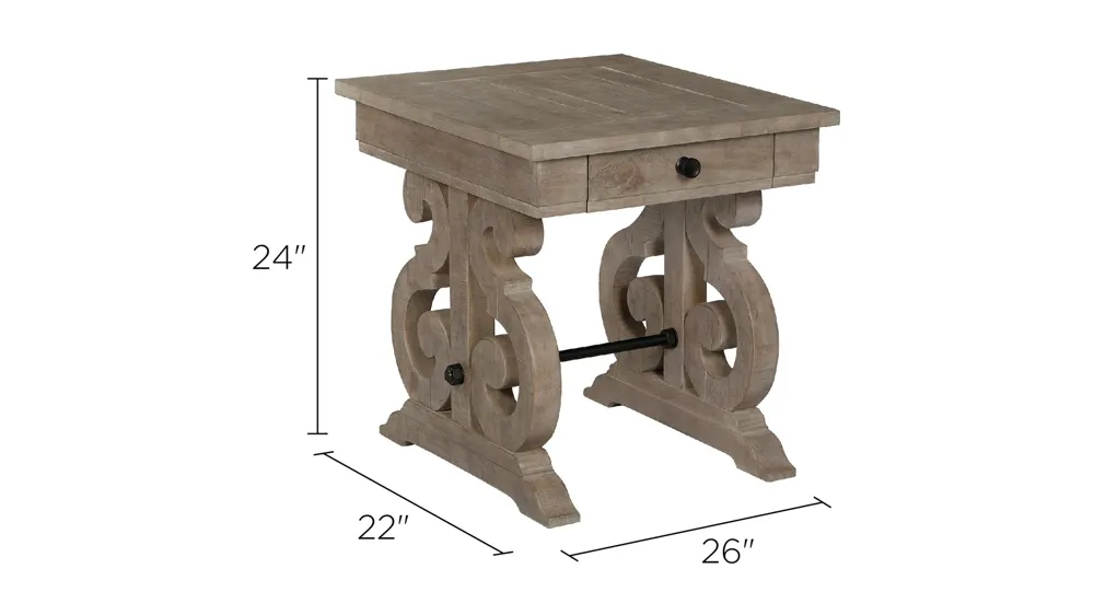 Tinley Park Rectangular End Table Dimensions