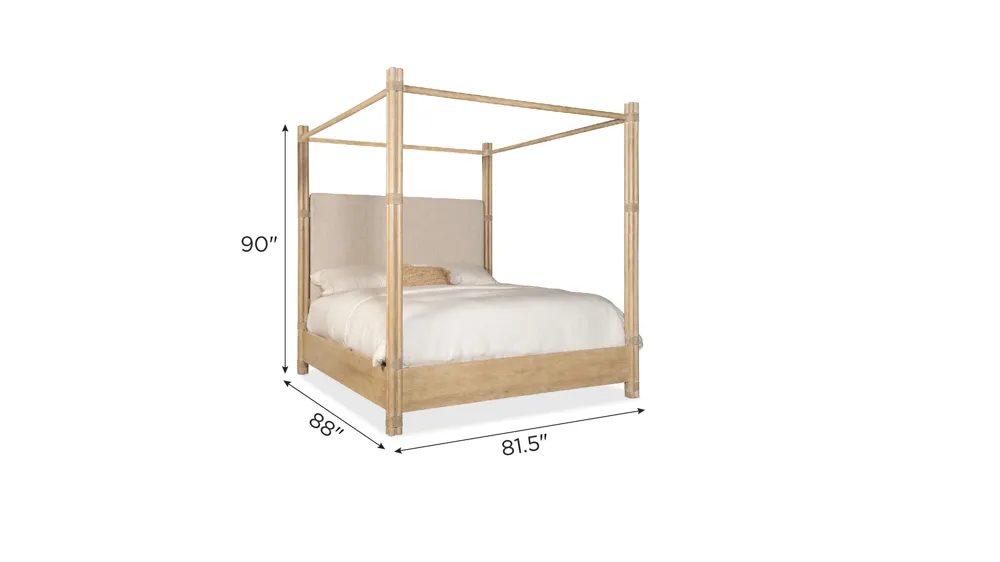 Retreat Pole Rattan Poster Bed w/Canopy Dimensions