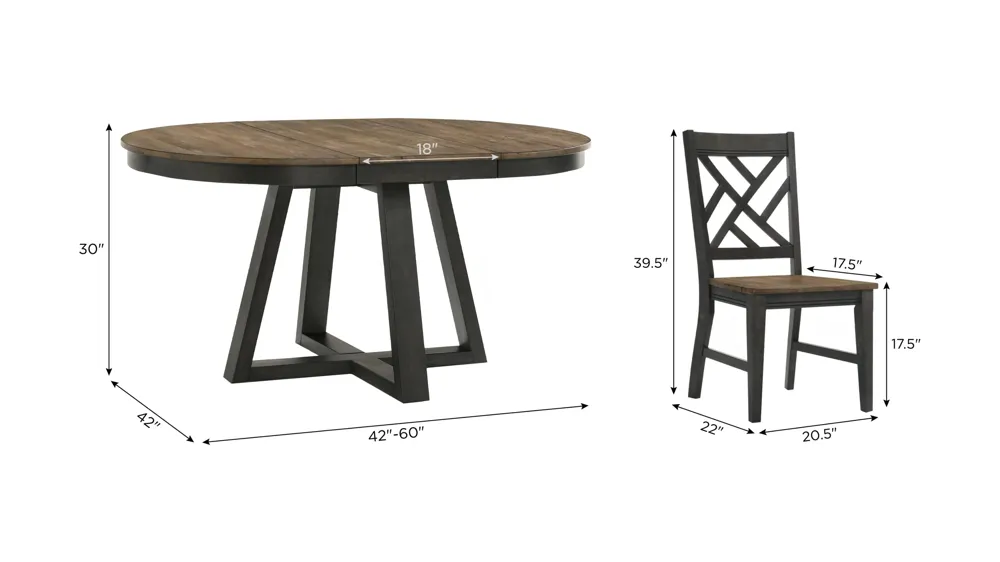 Harper 5-pc. Dining Set Dimensions