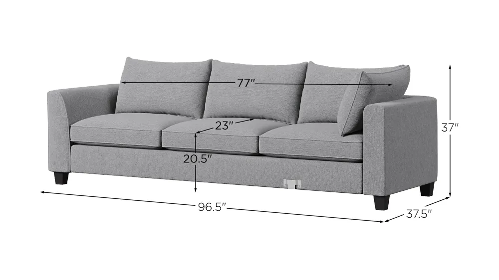 Daine Left Arm Facing Sofa w/ Sectional Bracket Dimensions