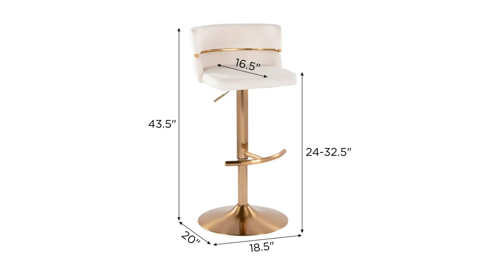 Cinch Adjustable Barstool - Set of 2 Dimensions