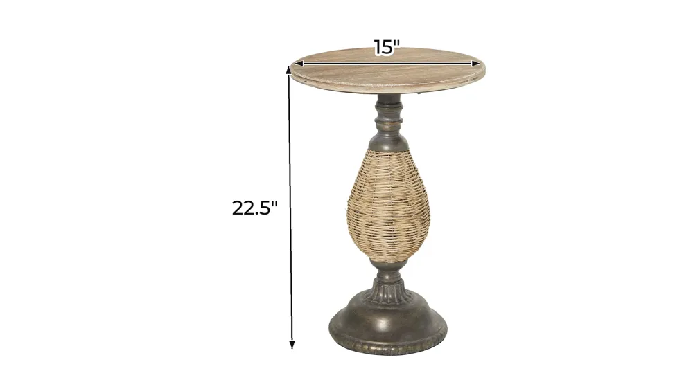 Ivy Collection Rattan Accent Table Dimensions