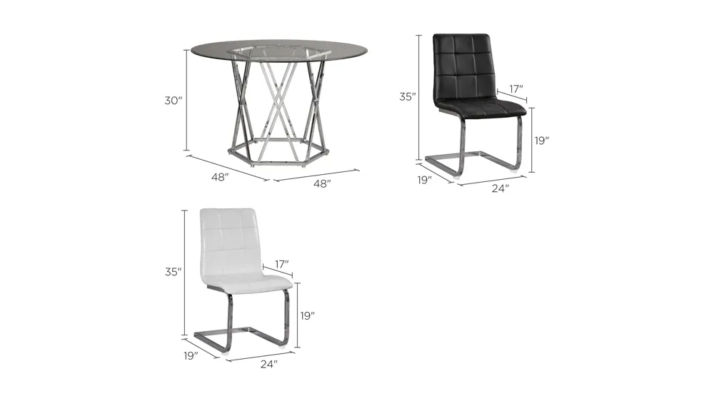 Madanere 5-pc. Dining Set Dimensions