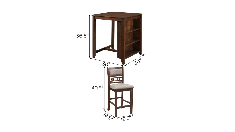 Millie 3-pc. Counter Dining Set Dimensions