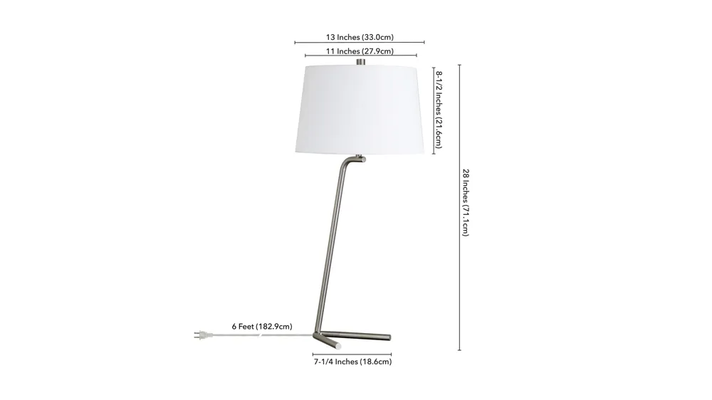Ursa Tilted Table Lamp Dimensions