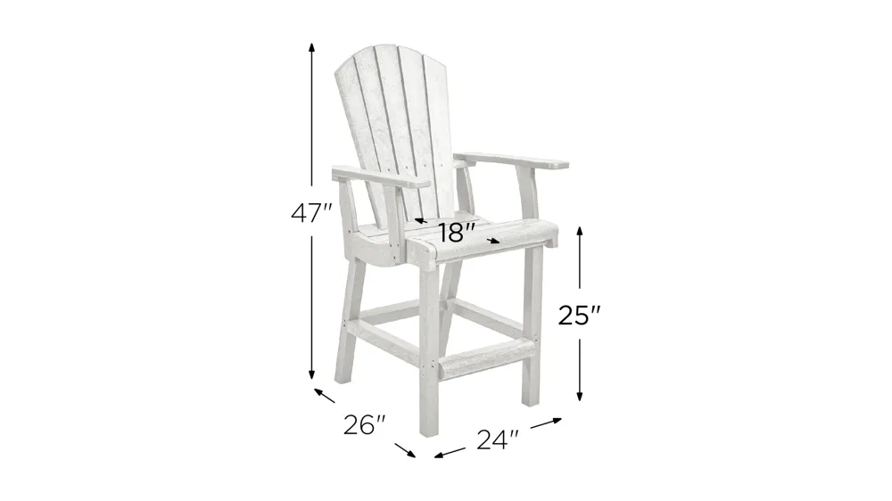 Generation Recycled Outdoor Counter Height Arm Chair Dimensions