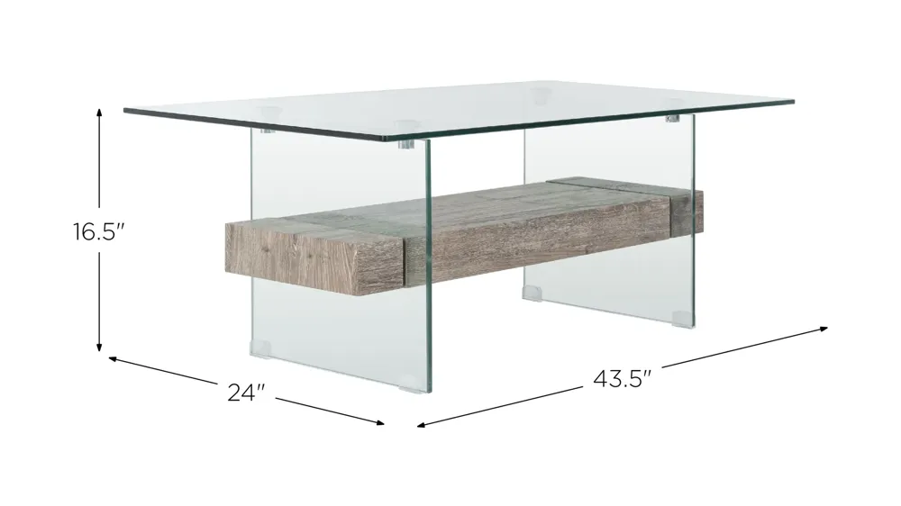 Orson Glass Coffee Table Dimensions