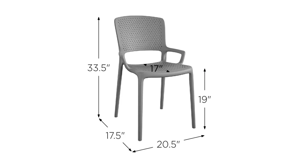COSCO Outdoor Stacking Resin Chair - Set of 2 Dimensions