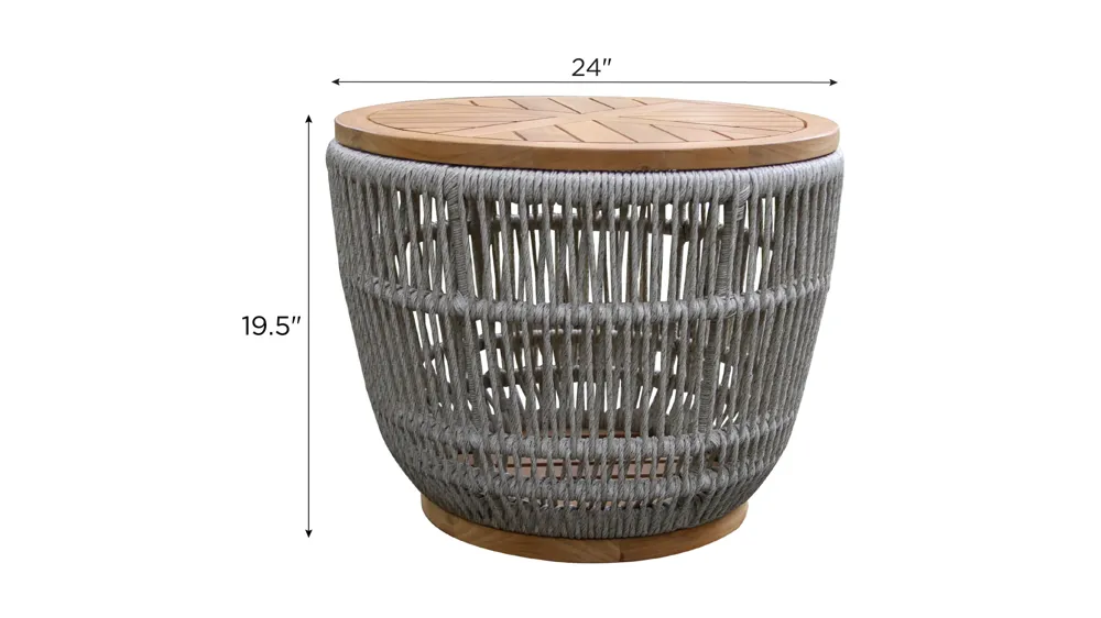 Teak Outdoor Storage Accent Table Dimensions