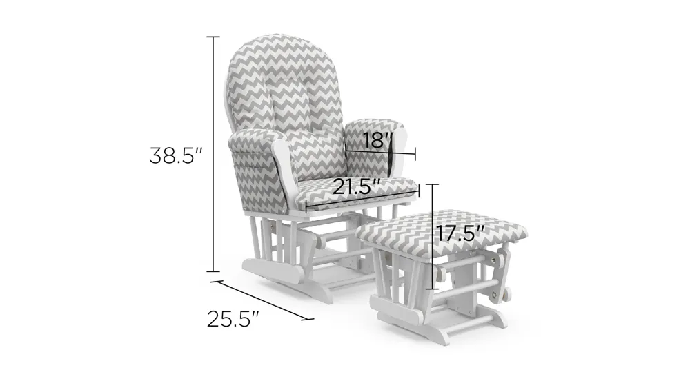 Hoop Glider and Ottoman Dimensions