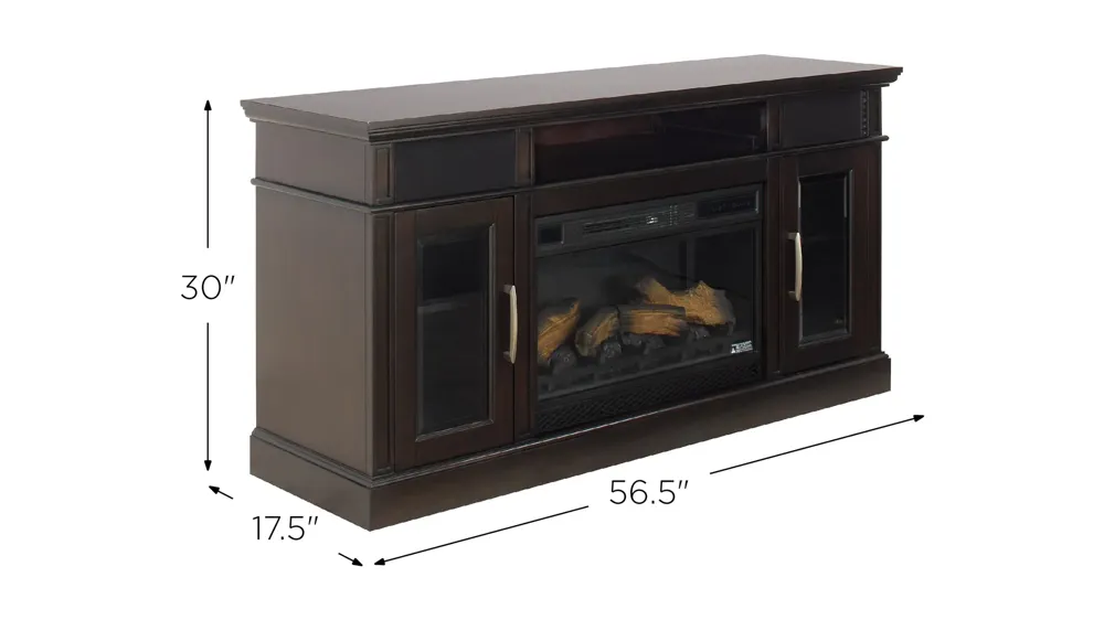 Stowe Mountain Media Mantel with Firebox Dimensions