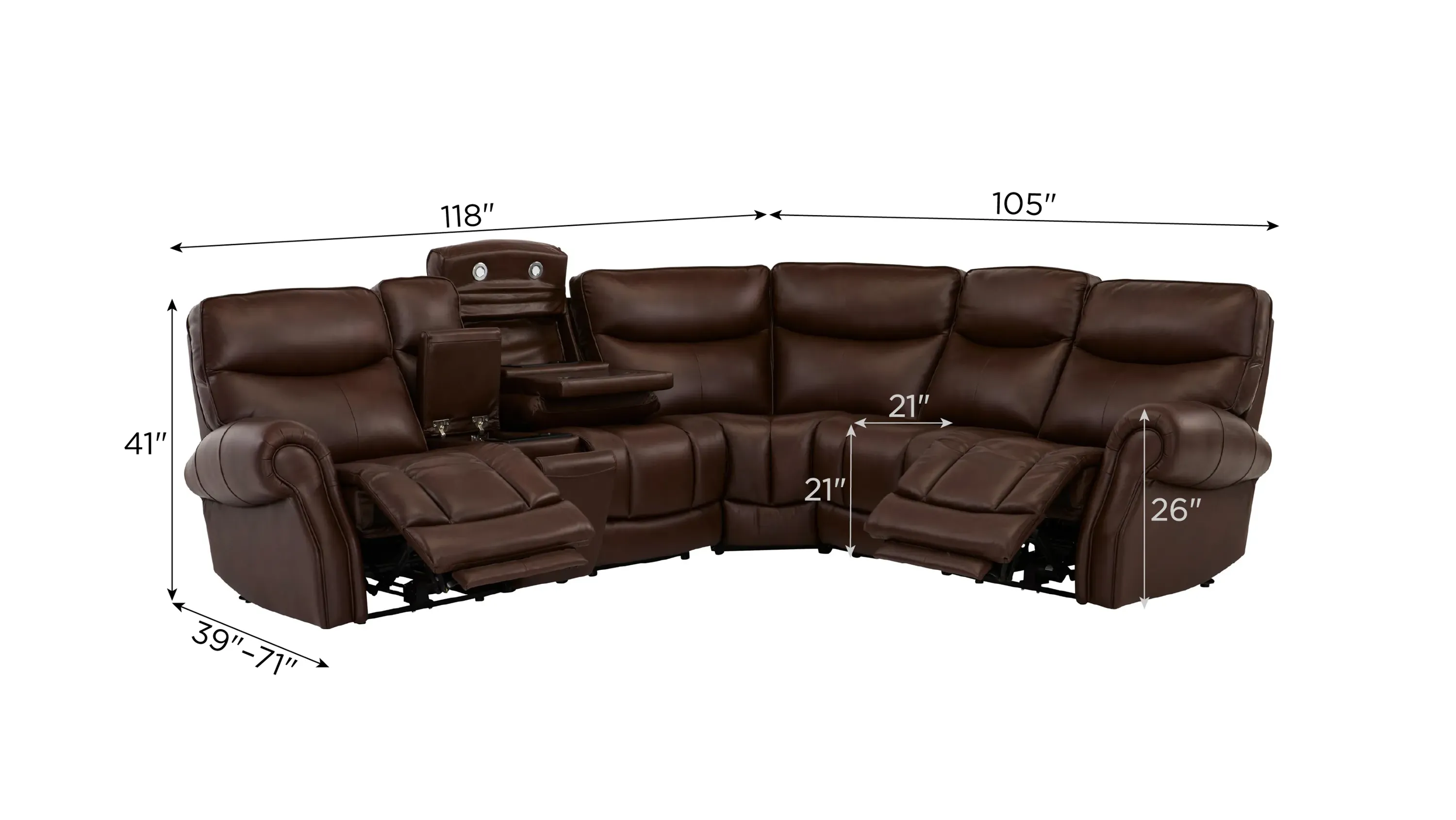 Brooks 6-pc. Zero Gravity Triple Power Sectional | Raymour & Flanigan