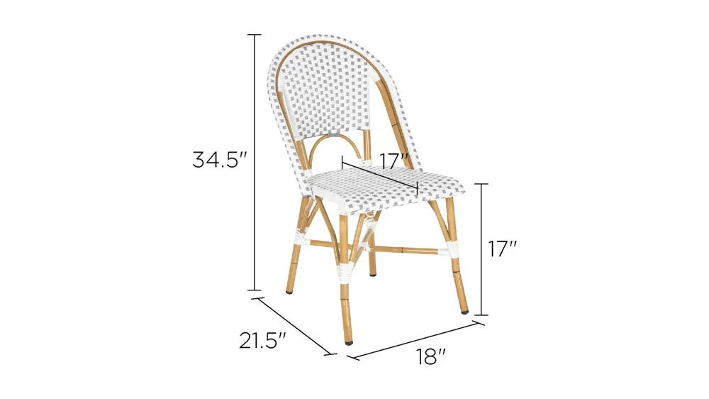 Salcha Indoor/Outdoor French Bistro Side Chair, Set of 2 Dimensions