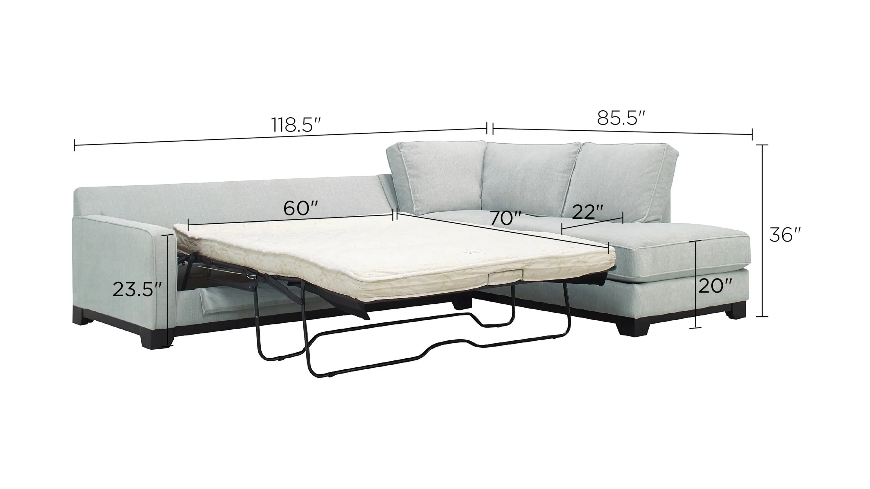 Arlo 2-pc. Sleeper Sectional Sofa | Raymour & Flanigan