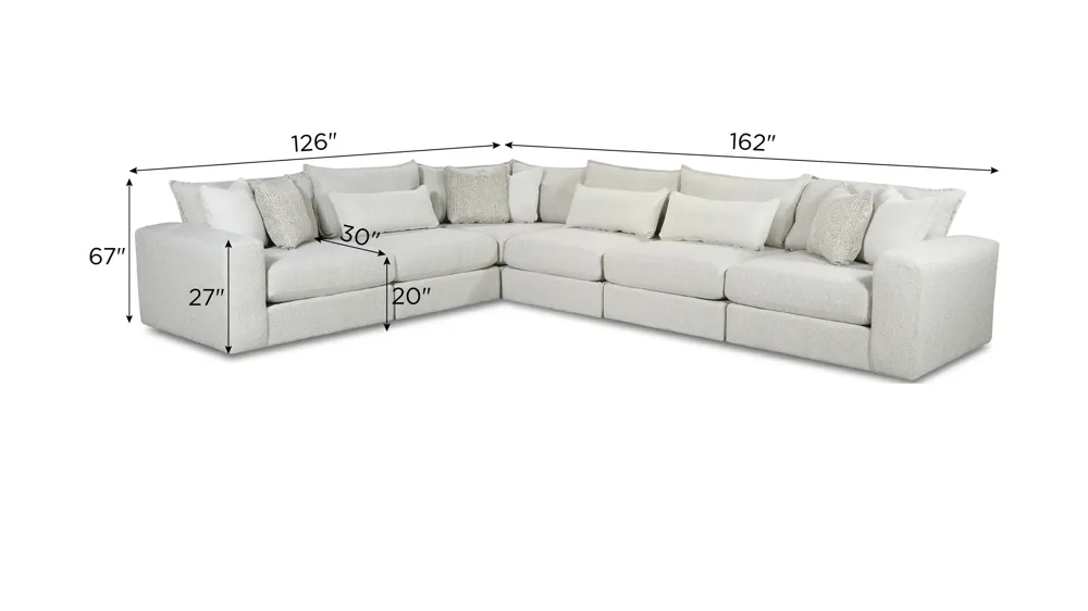 Durango 6-pc. Sectional Dimensions