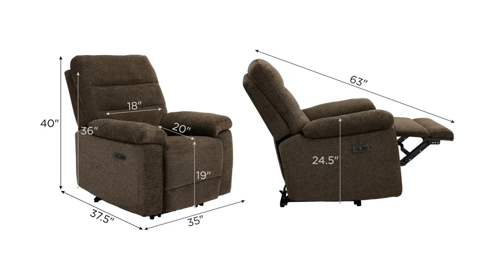 Bennington Power Recliner Dimensions
