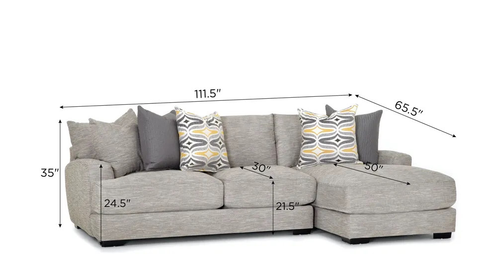 Carter 2-pc. Sectional Dimensions
