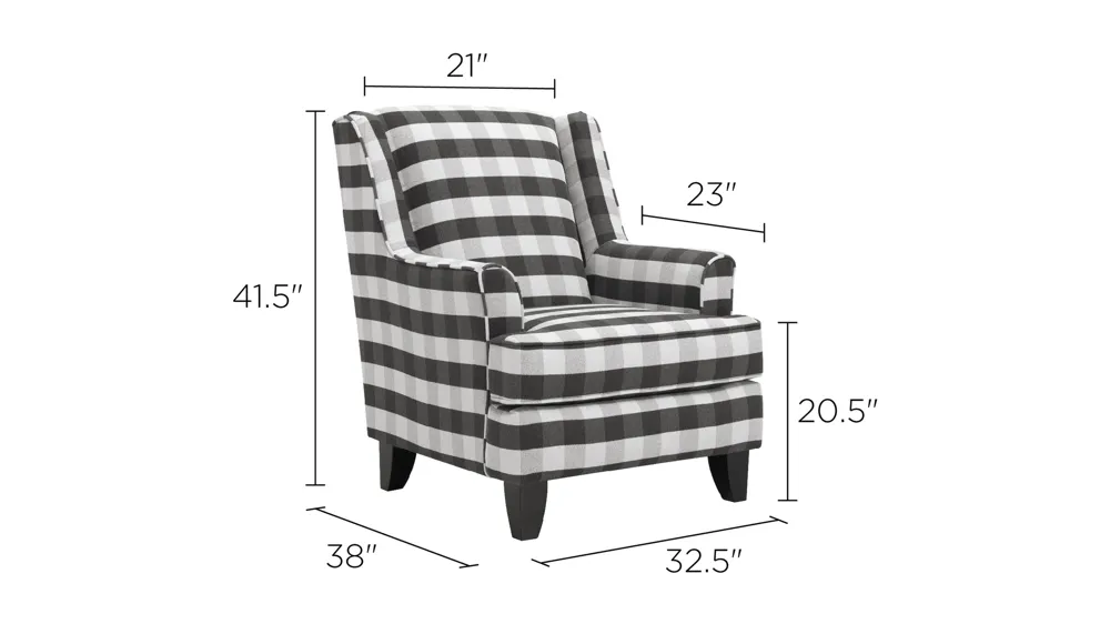 Daine Wingback Accent Chair Dimensions