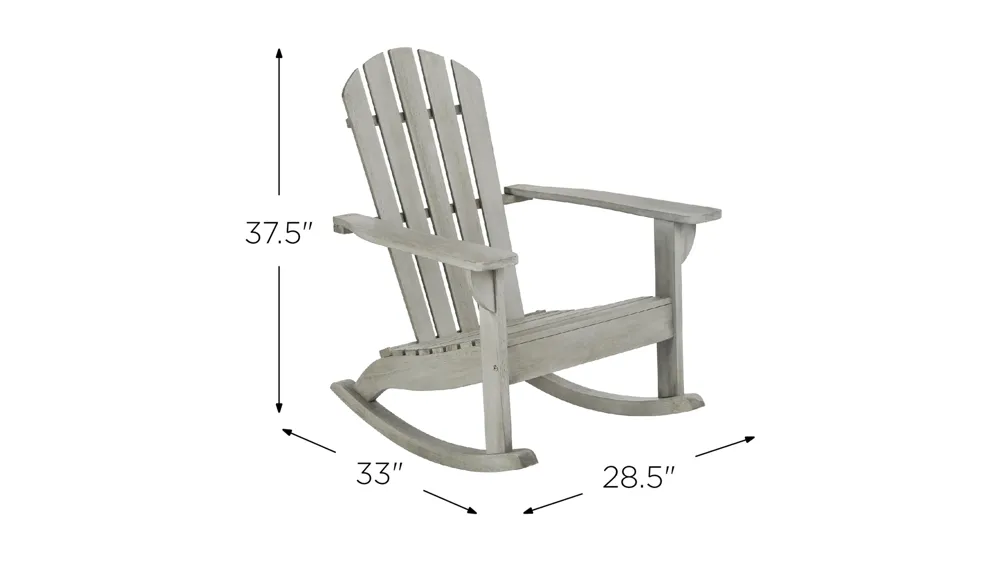 Newton Outdoor Adirondack Rocking Chair Dimensions