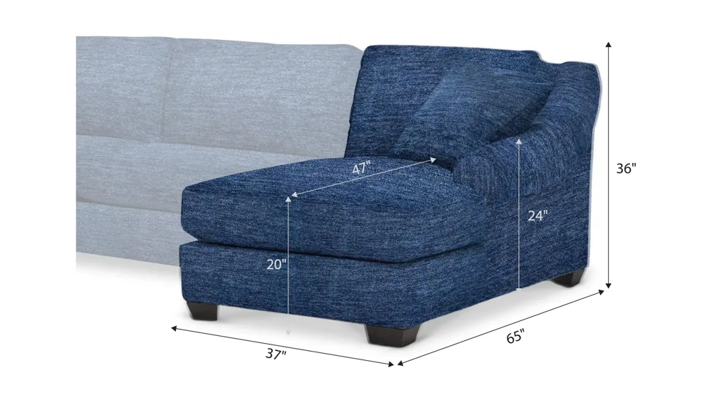 Thatcher Right Arm Facing Chaise Dimensions