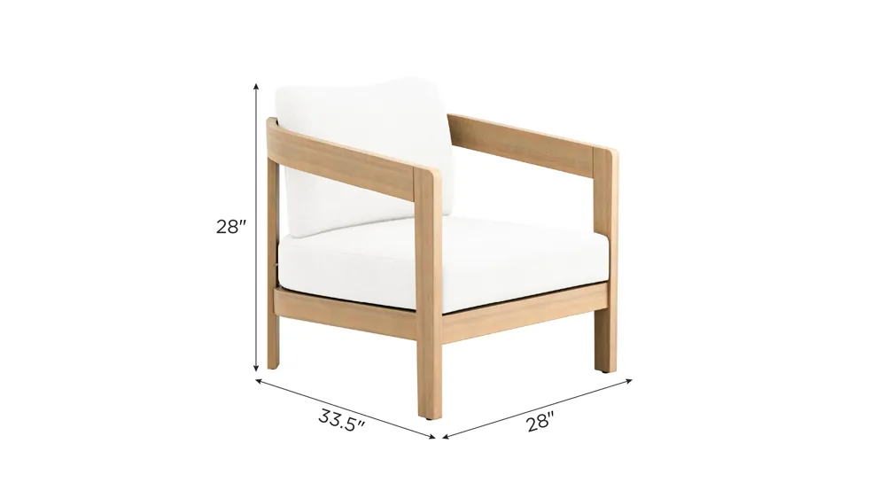 Wesley Outdoor Patio Club Chair Dimensions