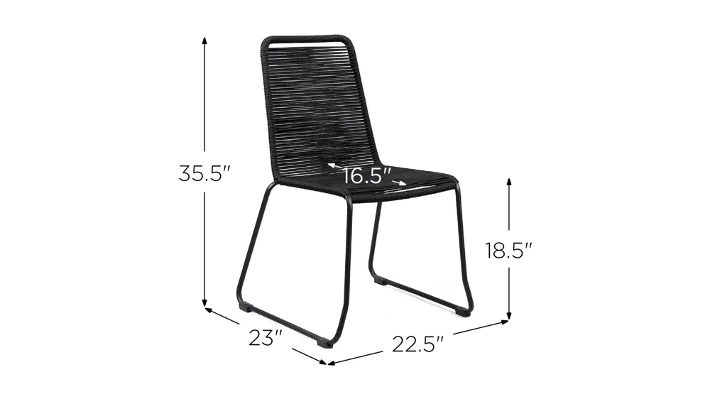Shasta Outdoor Dining Chairs - Set of 2 Dimensions