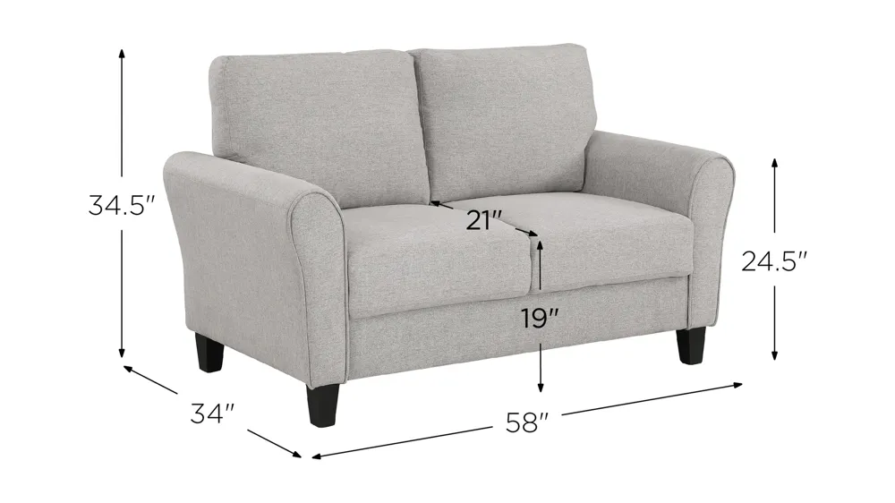Foxcroft Loveseat Dimensions