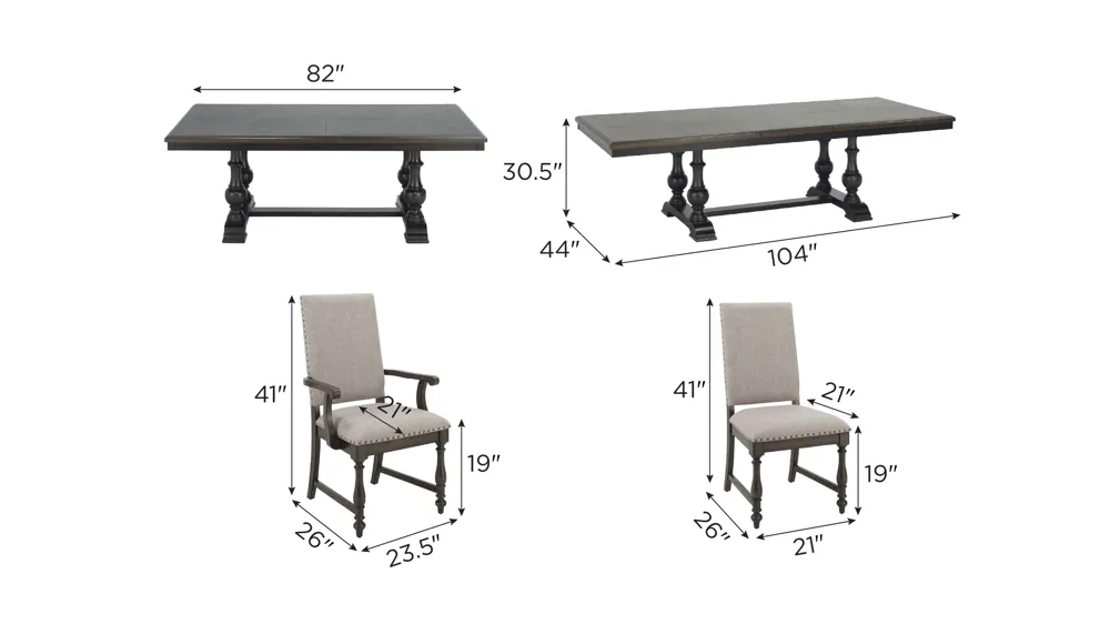 Montane 7-pc. Dining Set Dimensions
