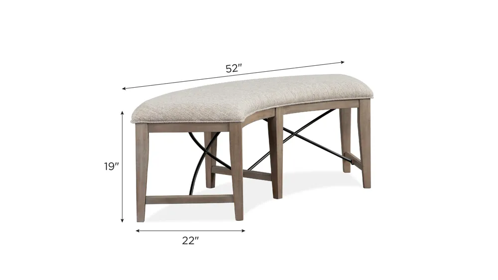 Ivy Ridge Curved Bench Dimensions