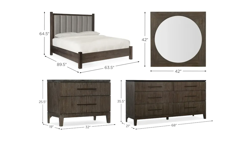 Miramar 4-pc. Poster Bedroom Set w/ Short Posts Dimensions