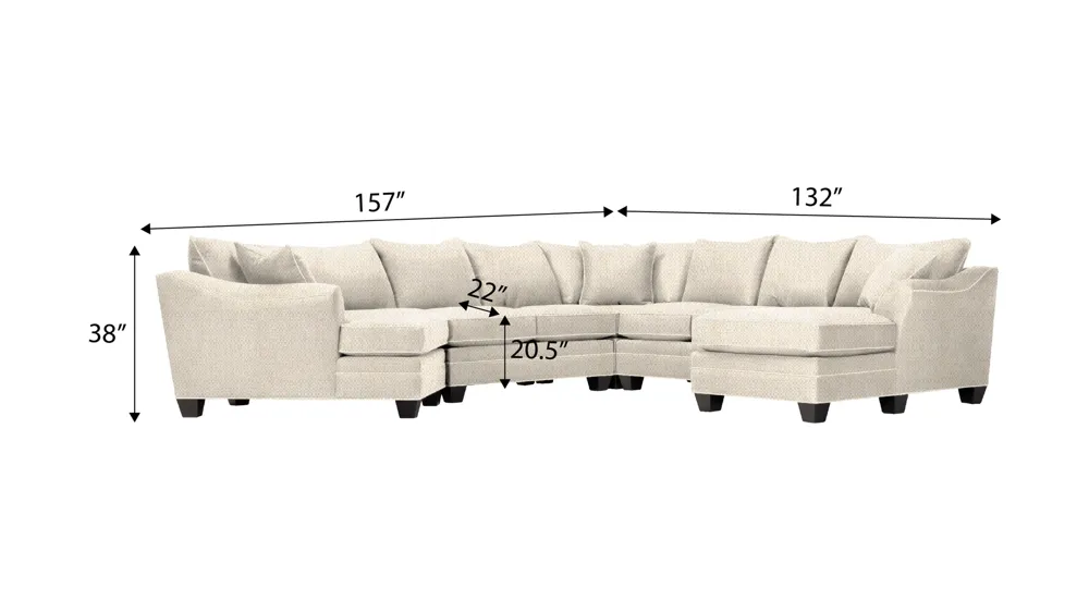 Foresthill 5-pc. Right Hand Facing Sectional Sofa Dimensions