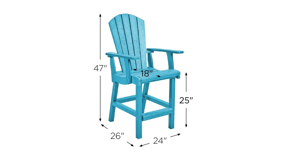 Generation Recycled Outdoor Counter Height Arm Chair Dimensions