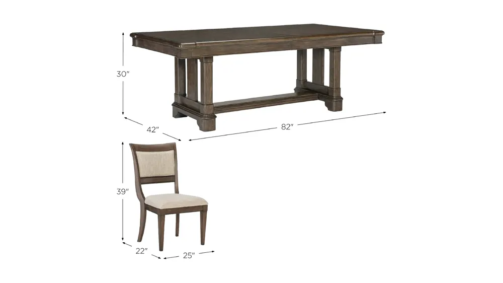 Stafford Trestle 7-pc. Dining Set Dimensions