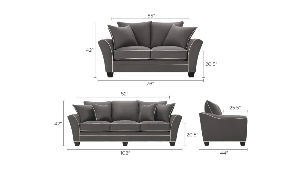 Briarwood Living Room Set Dimensions