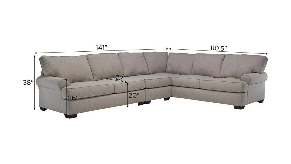 Suzanne 4-pc. Sectional Dimensions