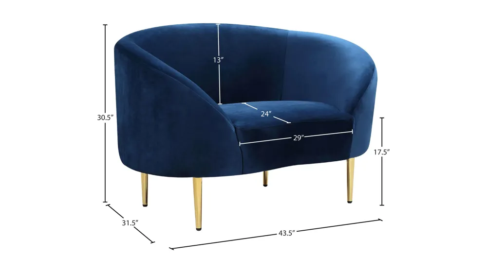 Ritz Velvet Chair Dimensions