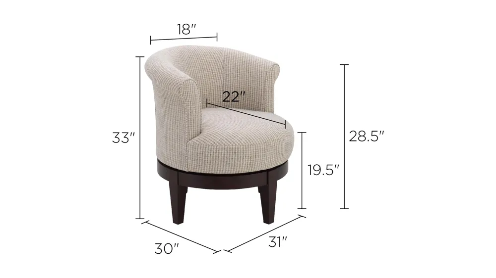 Nevie Swivel Chair Dimensions