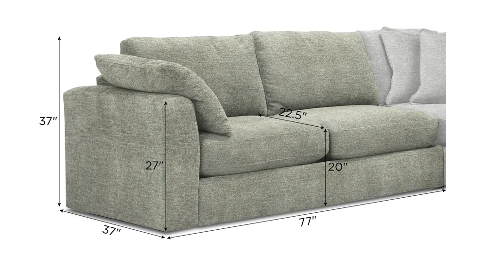 Nappily Left Arm Facing Loveseat Dimensions